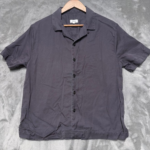 KOTN Tops - Kotn Lyocell Camp Collar Shirt Women Small Grey Boxy Relaxed Fit Gorp Minimalist